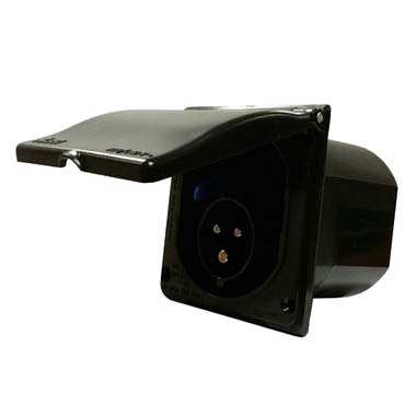 Caravan Mains Black Flush Inlet Socket 240v