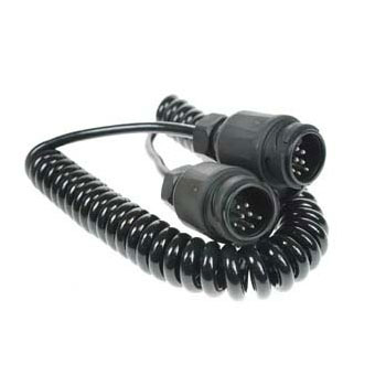 12N (13pin type) Coiled Extension Lead 3m − Two Plugs