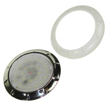 12v White/Chrome LED recessed 70mm