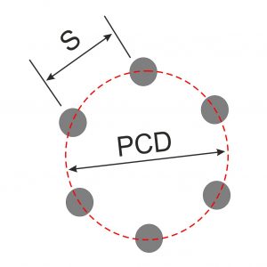 Diagram Showing PCD of 6 stud wheel