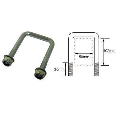 U bolt 50 x 102 Mild Steel